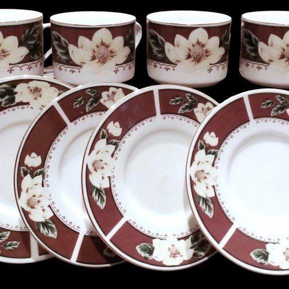 Coffee Cup Saucer Set, Gibson Housewares, Cottage Kitchen, Farmhouse Kitchen - Picture 9 of 9